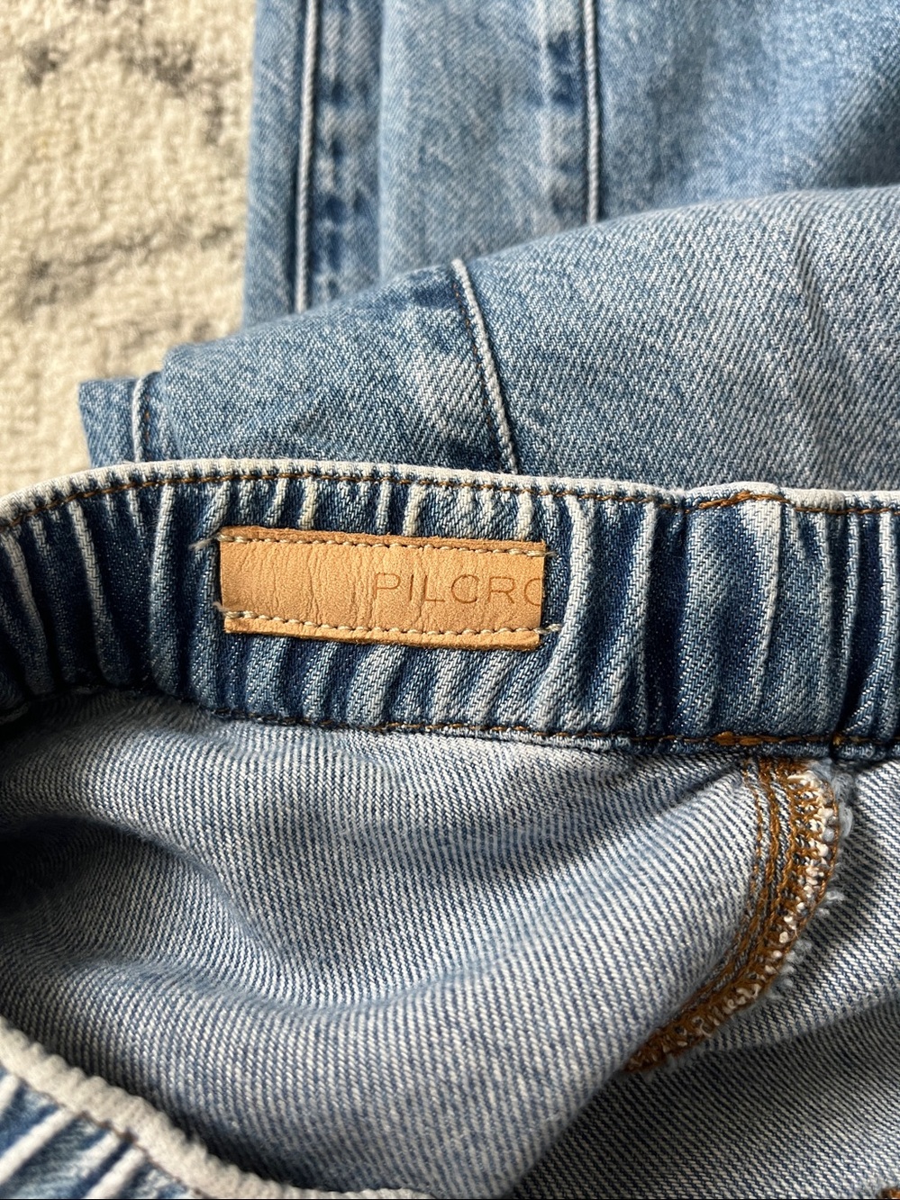 Pilcro Blue Denim Drawstring Jogger Pants - Picture 8 of 8